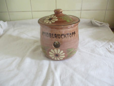 Keramik Knoblauchtopf mit Blumenmuster