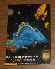 Seltene Werbung CALVE PINDAKAAS Erdnußbutter Brotaufstrich Sticker Promo 1997