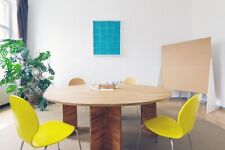 Bürotisch Besprechungstisch oval Vollholz, Buche, naturfarben, geölt