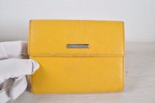 Echte Burberry faltbare Geldbörse Portemonnaie kompaktes Leder gelbe Hardware...