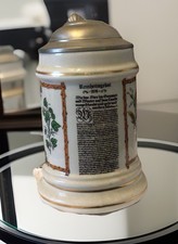 Maßkrug/Bierkrug,  Bayerischer Landesverband mit Zinndeckel 1L