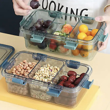 RHP Servierplatte Snackschale mit 3 Fächern und luftdichtem Deckel 2000 ml