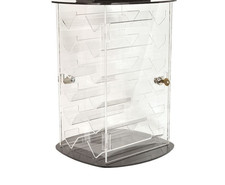 Plexiglas Vitrine Messe drehbar, abschließbar 42 x 32 cm