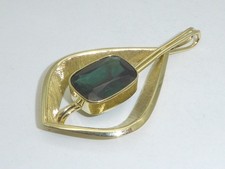 585 Gold Goldschmuck Anhänger für Halskette Turmalin 14K Gelbgold 5,78 g 9580a