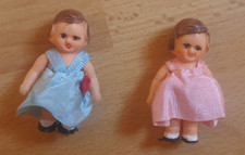 2 kleine Püppchen Gummi 50er/60er Jahre Puppenstube - Omas Spielzeug Vintage