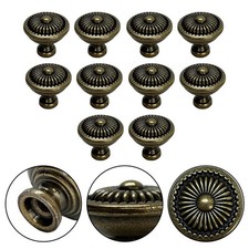 Vintage Antik Messing Schrank Beschläge 10er Set Runde Möbelgriffe
