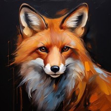 Poster Bild Kunstdruck Wandbild Leinwand Canvas 30x30 cm Wildtier Fuchs