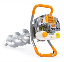 Benzin Erdbohrer Erdbohrgerät Erdlochbohrer 6PS Pfahlbohrer Bohrer Set 300mm