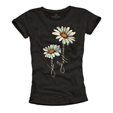 Damen Shirt schwarz Blumen