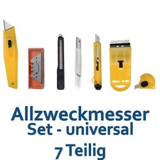 7 Tlg Messer Teppichmesser Set Vielzweckmesser Abbrechmesser Cuttermesser Trapez