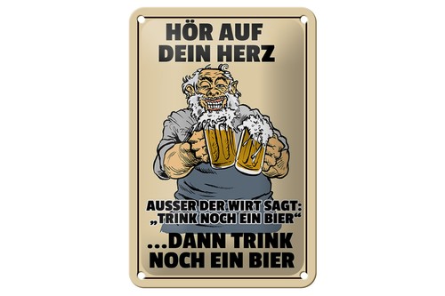 Blechschild alkohol 12x18 - alkohol,