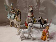 6x SCHLEICH 3 Pferde eines davon stehend 1 kleines Einhorn 2 Elfen Fantasy