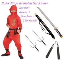 Ninja rot kostüm set - ninja, kinder