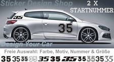 2x Startnummer Aufkleber Auto Motorrad Roller Quad Startnummern Tuning Rallye