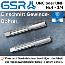 GSR Handgewindebohrer UNC UNF Gewindeschneider Gewindebohrer Nr. 4 bis 3/4 Zoll