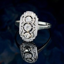 Vintage Art déco 2 Karat Rund