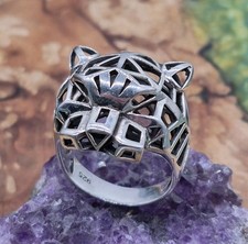 Geometrischer Panther Ring