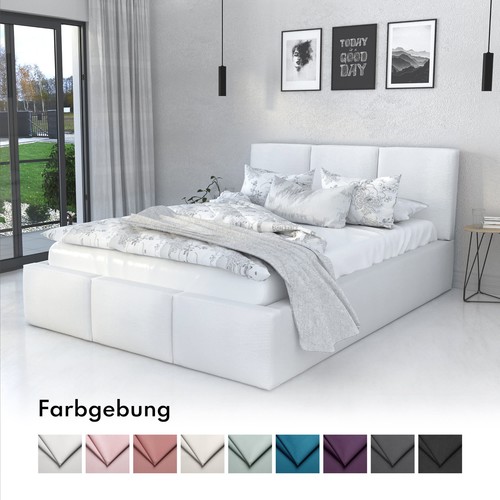 Polsterbett mit bettkasten - polsterbett,
