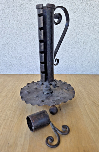 Antiker kerzenhalter mit griff - antiker,