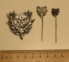 3x alte Anstecknadel Brosche Deutscher Jagdverband DJV Jagd Jäger