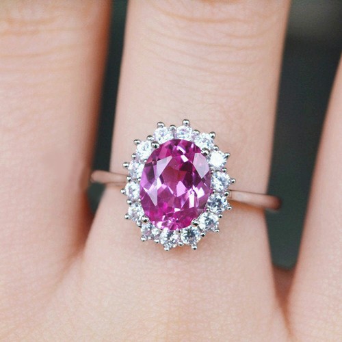 Oval rosa saphir - oval,