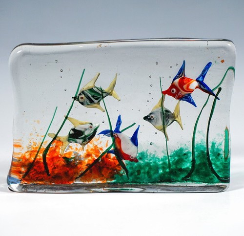 Murano glas aquarium mit 5 - ,