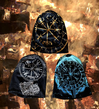 Mütze Long Beanie Vegvisir Wikinger Lebensbaum Runen Vikings Mittelalter Sterne