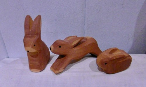 Vintage figuren holz hasen - vintage,