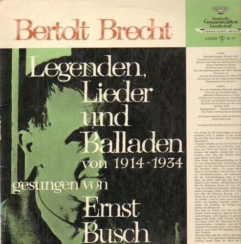 Bertolt brecht ernst busch - bertolt, /