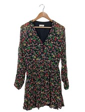 AMERICAN VINTAGE Langarmkleid Damen Kleid Gr. DE 38 rot-grün-blau Casual-Look