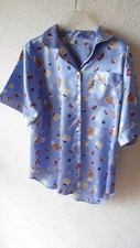 Schlafanzug Oberteil, Satin, Teddy Bär Muster Gr. 4244