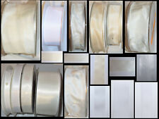 4,5 m Schleifenband (0,30 €/m) Dekoband Satinband Taftband weiß creme 2,5cm -9cm