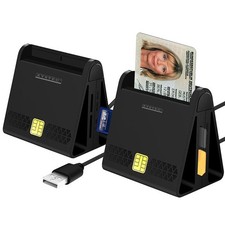 Xystec 2er-Set USB-Chipkartenleser für Smart-, SIM- und Speicher-Karten, HBCI