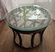 Rattan holz beistelltisch - rattan,