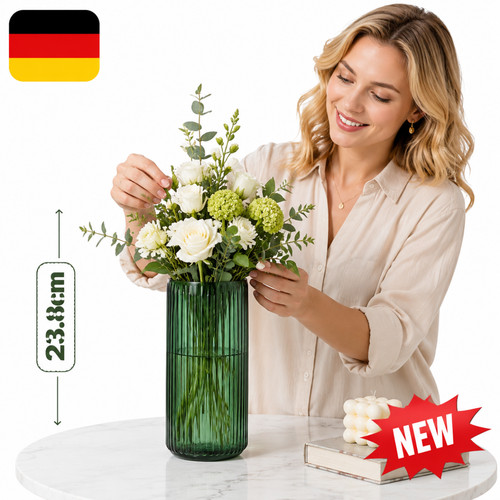 8cm nachtgrün blumenvase - 23.8cm,
