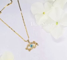 HALSKETTE   EVIL EYE NAZAR Anhänger Böses TÜRKISCHE AUGE 22 Karat Vergoldet