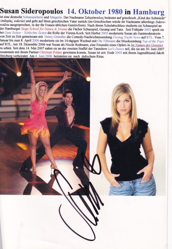 Autogramm susan sideropoulos - autogramm,