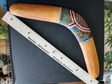 (Deko-) Bumerang, bemalt 38,5cm,  aus Australien, 42 Gramm leicht, flugfähig 