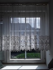 Plauner SPITZE Gardine 4,13 M Breit, 0,98 Cm Lang, Gerafft Ca 1,70 Cm Breit