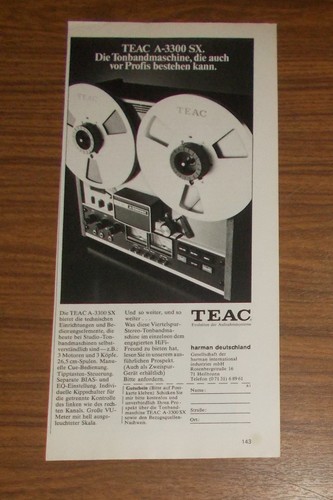 Seltene werbung vintage teac - werbung,