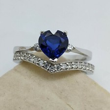 Winkel Ring Set 14K Weiss Gold