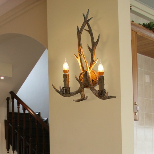 Vintage geweih wandlampe - 2x,