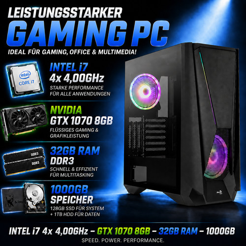 Gaming intel i7 4x - pc,