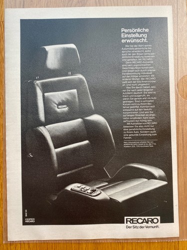 1984 recaro sportsitz autositz - recaro,