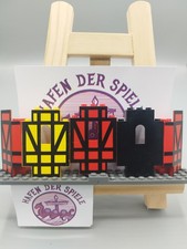 5x LEGO Wandelement Ecke Fachwerk rot gelb schwarz Ritter Piraten