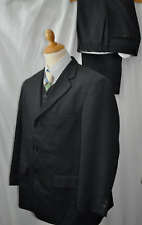 CANDA ANZUG Dreiteiler+Weste Gr.28,5 (56-58kurz) SCHWARZTON-STREIFEN