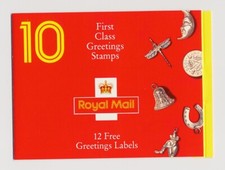 1991 Lucky charms booklet 10 First Class Greetings Stamps Royal Mail Free Labels