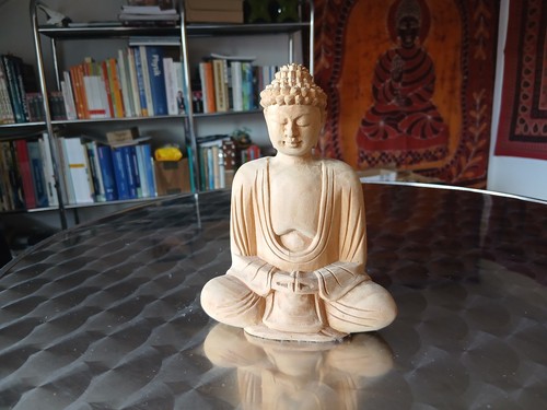Holz buddha statue meditierend - buddha,