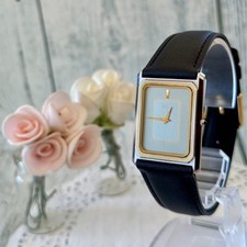 Seiko Credor 6730 Herren Quarzuhr 14K Lünette graues Zifferblatt Batterie...