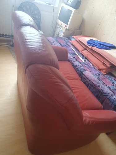 Echt leder zweisitzer couch - leder,